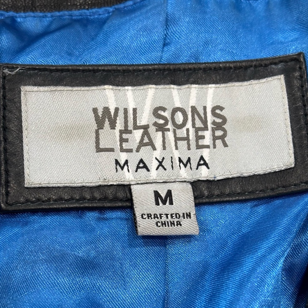 Vintage Women's Wilsons Leather Maxima Black Jacket Size MZippered Hip Length - Picture 6 of 7